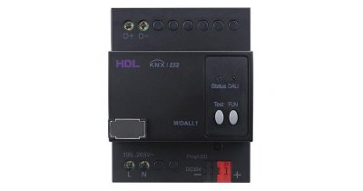 DIN DALI контроллер, с блоком питания, KNX