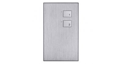 2-клавишная панель KNX, Алюминий с серебристыми клавишами, австралийский/US стандарт