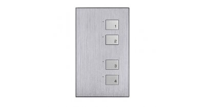 4-клавишная панель KNX, Алюминий с серебристыми клавишами, австралийский/US стандарт