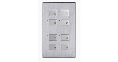 8-клавишная панель KNX, Алюминий с серебристыми клавишами, австралийский/US стандарт